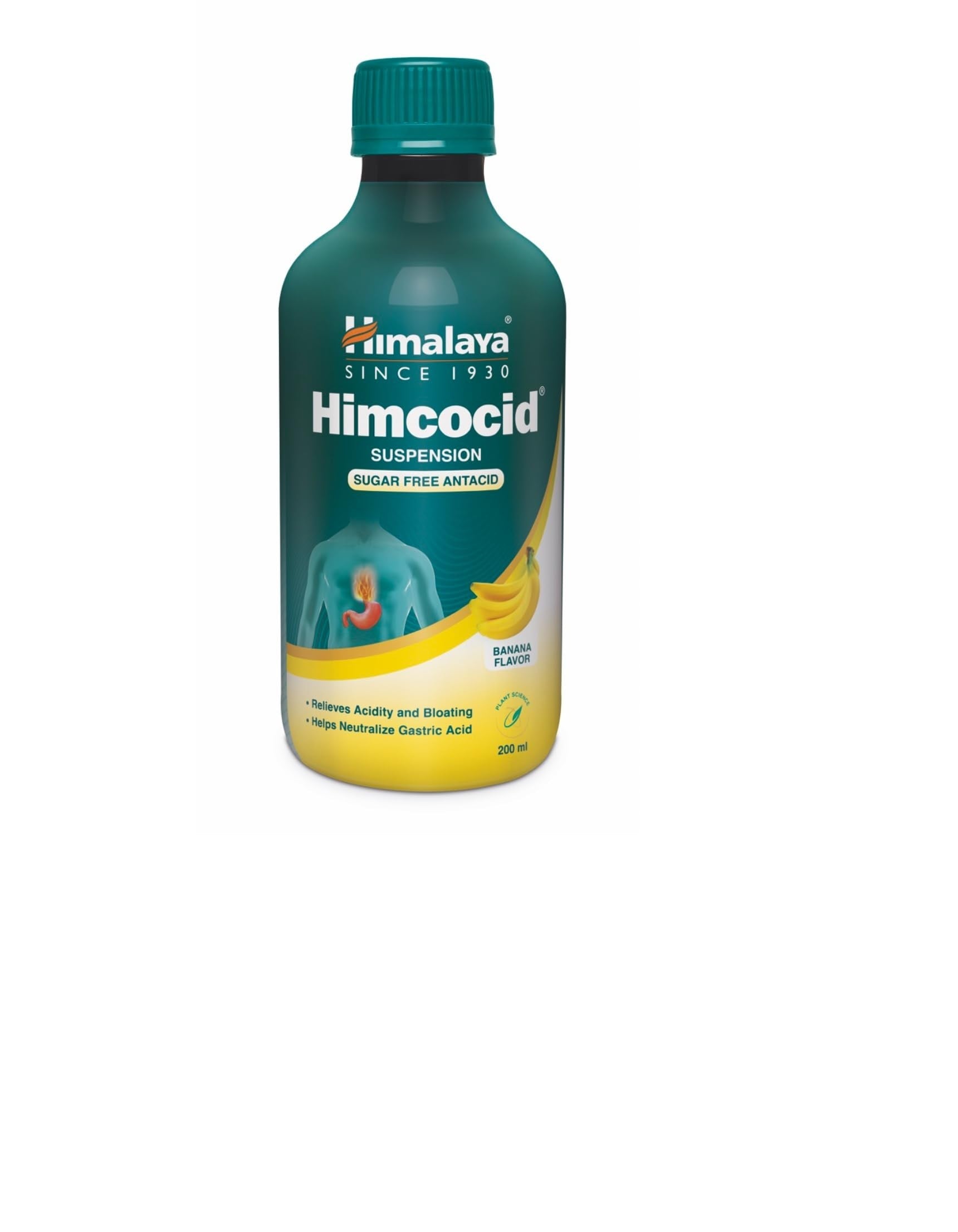 Himalaya Himcocid Suspension – Sugar Free Antacid for Acidity, Gas & Bloating (Banana Flavor, 200 ml)