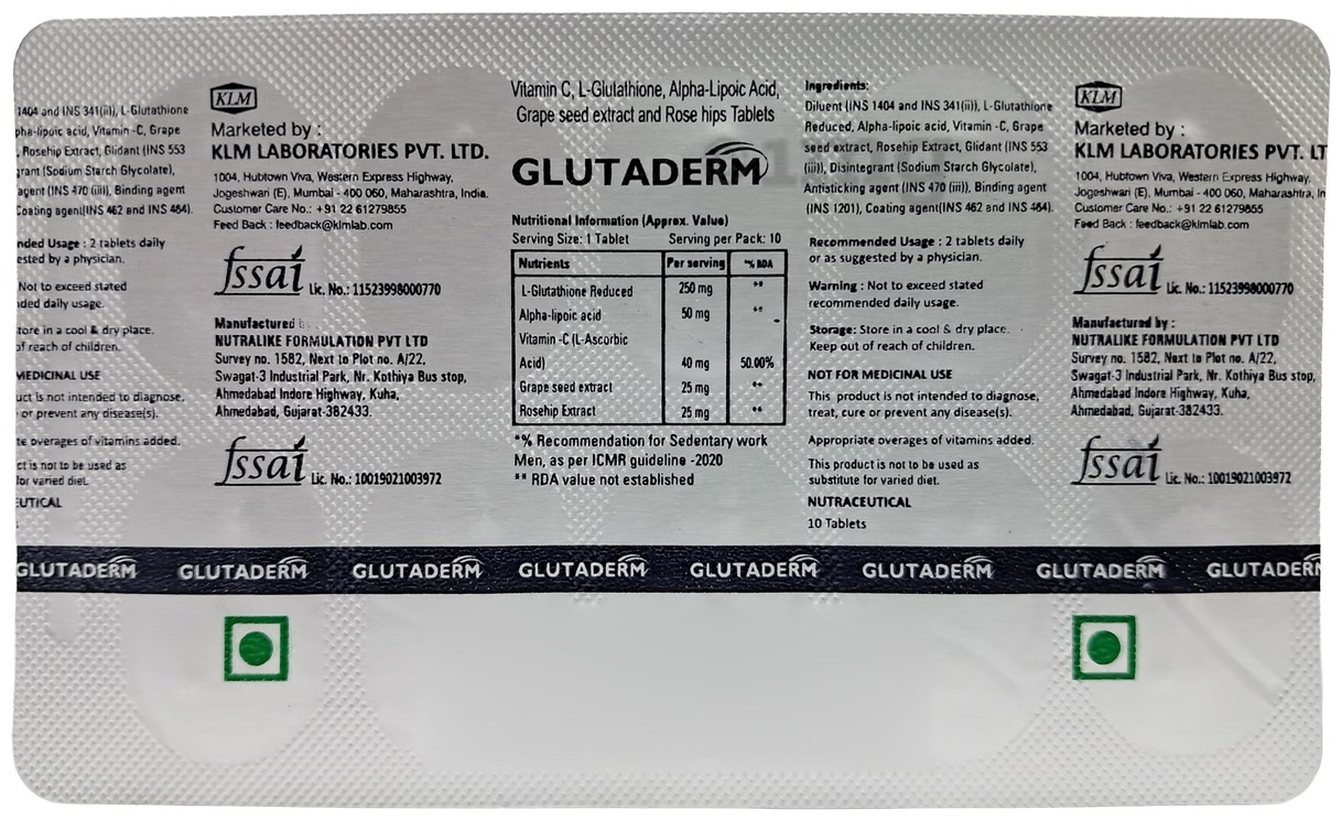Glutaderm - Strip of 10 Tablets