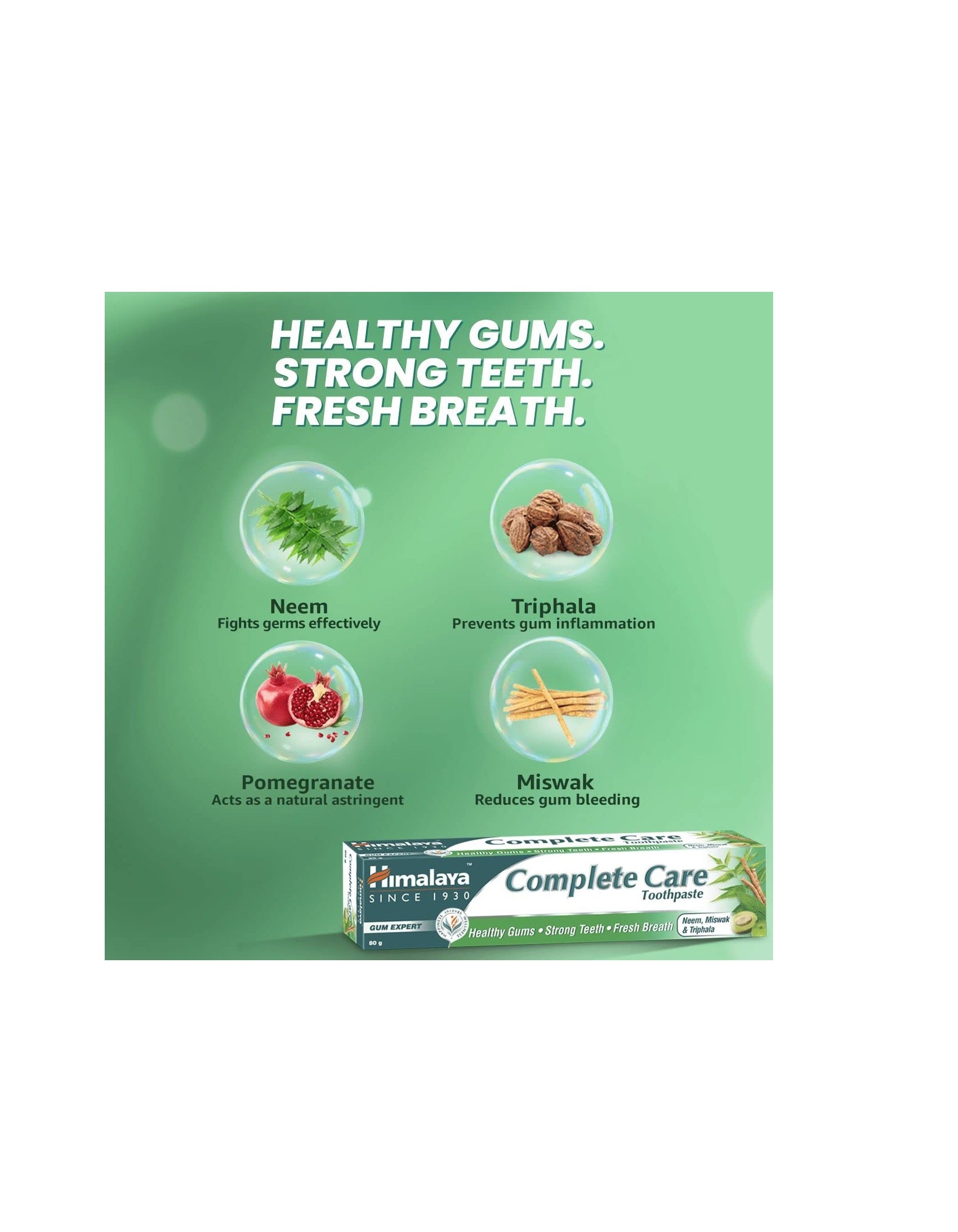 Himalaya Complete Care Herbal Toothpaste (80g) – Advanced Plaque Removal & Gum Protection