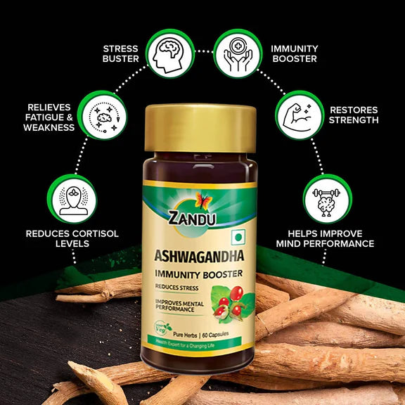 Zandu Ashwagandha Immunity Booster Capsules - Pack of 1