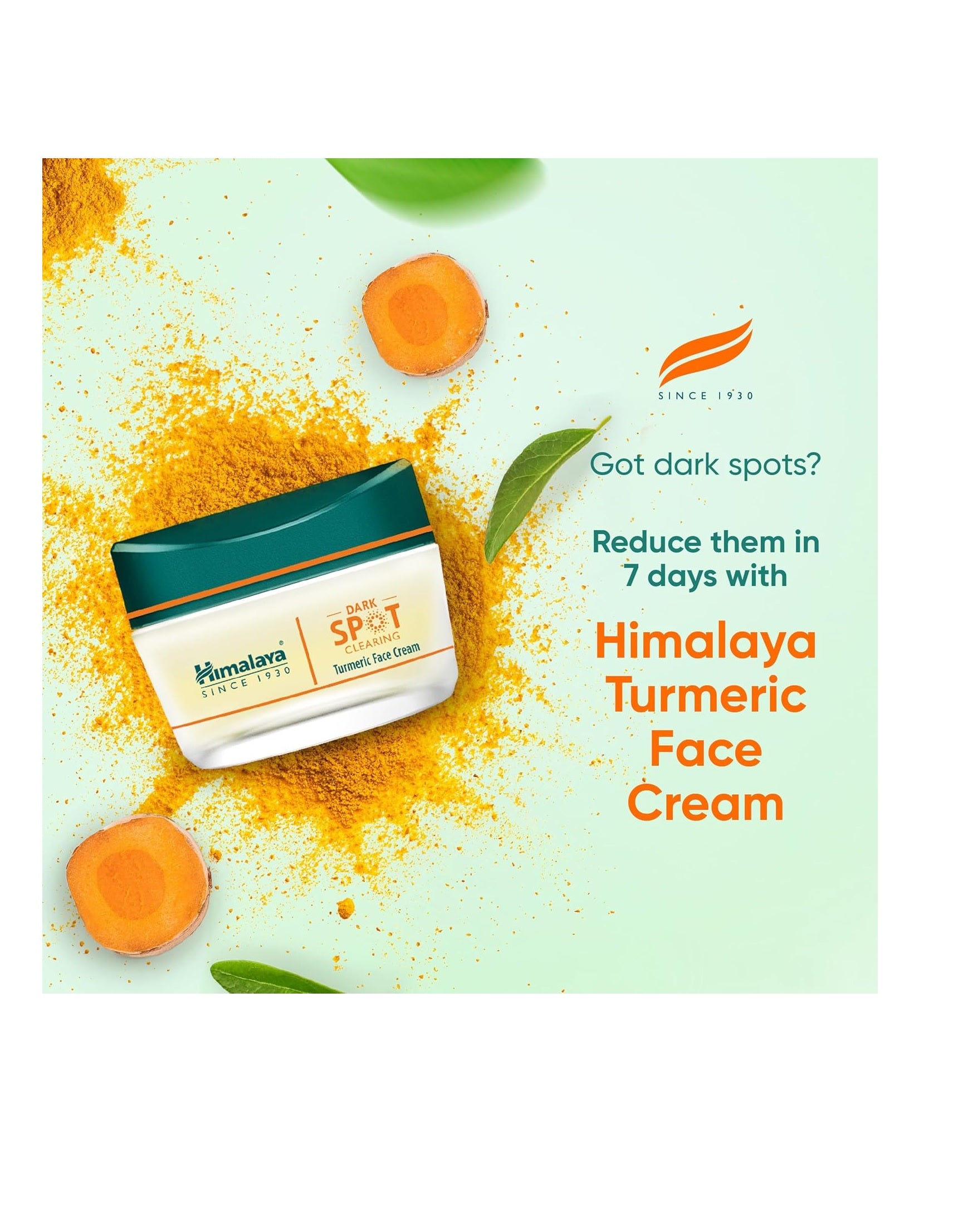 Himalaya Dark Spot Clearing Turmeric Face Cream (50g) – Potent Ayurvedic Formula with Cold-Pressed Turmeric & Niacinamide