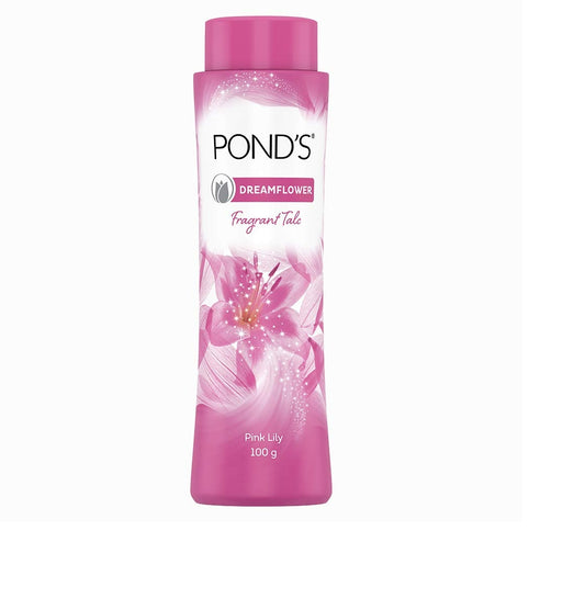Pond’s Dreamflower Fragrant Talc – Pink Lily Freshness, Long-Lasting Fragrance (100 g)