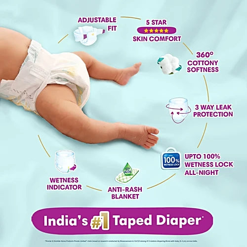 Pampers Active Baby Diapers - Small, 3-8 kg, 66 pcs
