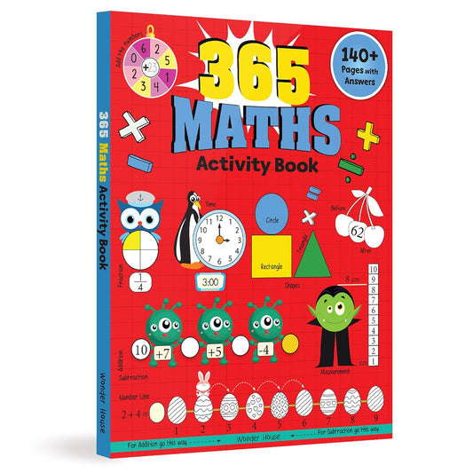 365 Maths Activity Book: Fun Activities and Practice Sheets | Learn Counting, Addition & Subtraction | Paperback