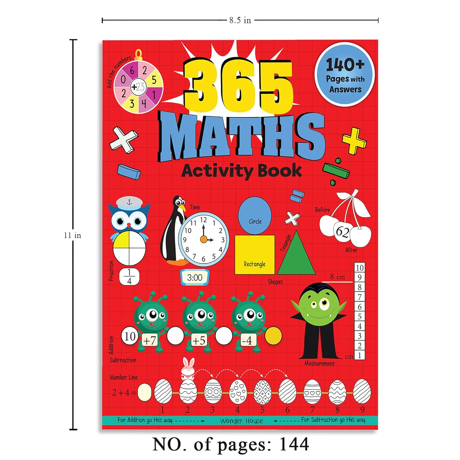 365 Maths Activity Book: Fun Activities and Practice Sheets | Learn Counting, Addition & Subtraction | Paperback