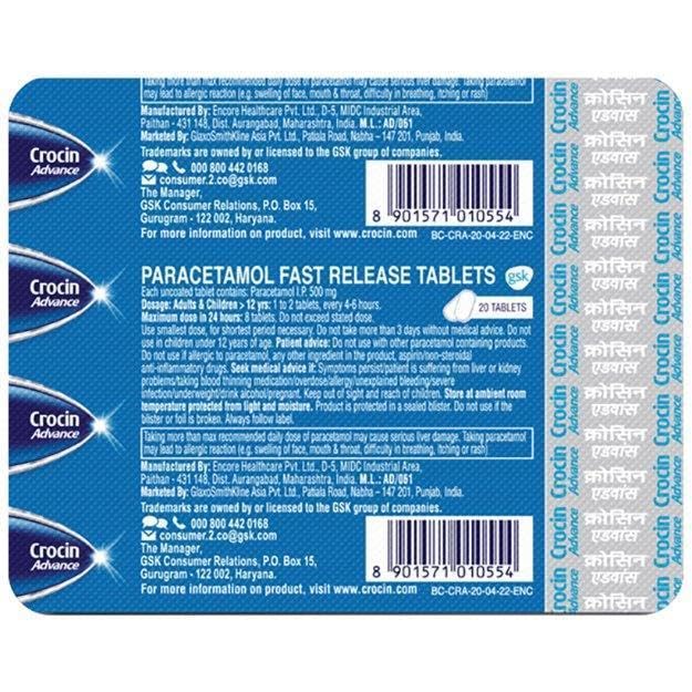 Crocin Advance 500mg Tablet