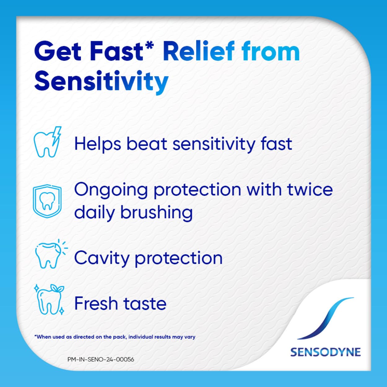Sensodyne Toothpaste Rapid Relief | Fast Sensitivity Relief Tooth Paste Pack of 1 - 80gm | Fresh Taste | Dentist Recommended