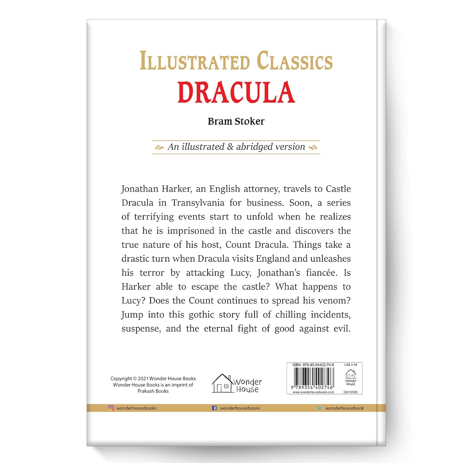 Dracula : llustrated Abridged Children Classic English Novel with Review Questions (Hardback)  Book