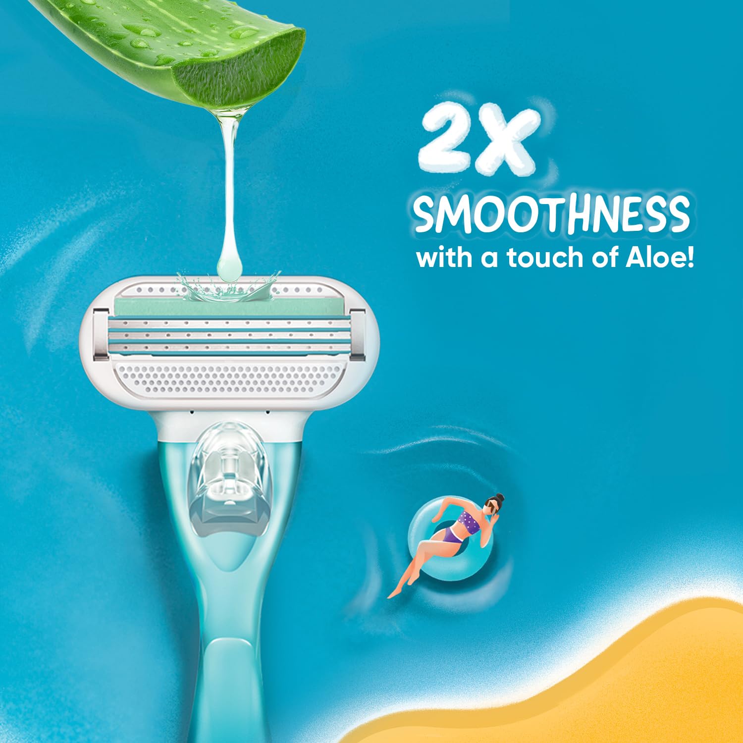 Gillette Venus Women Smooth Combo Pack | Razor Plus 3 Refills | Aloe Vera Smooth