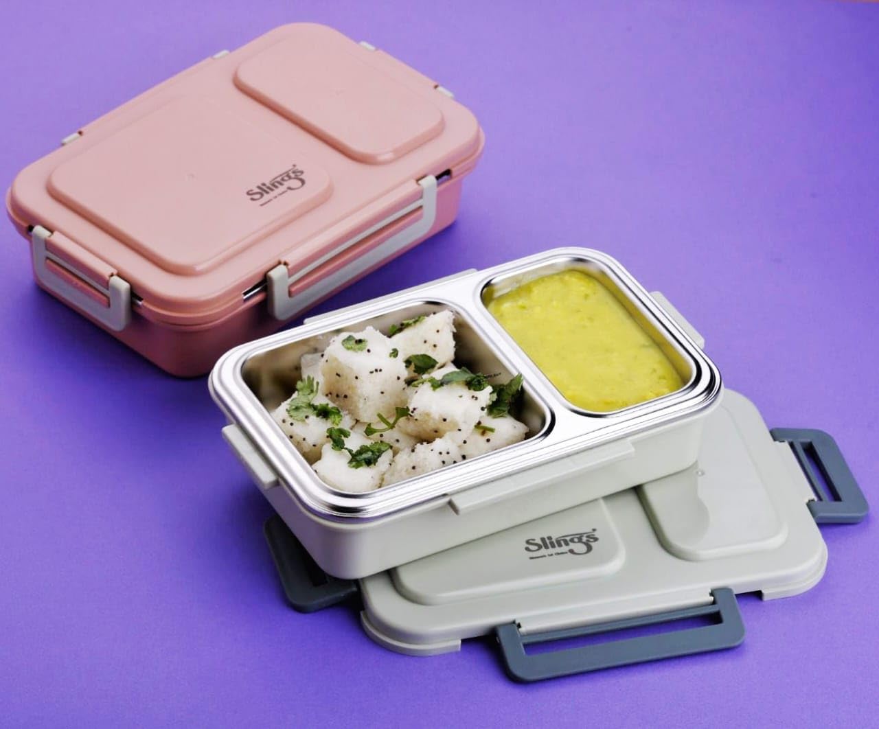 Insulated Lunch Box for Kids to School - Durable Steel Leakproof Hot Tiffin Box with Compartments, Perfect for School, Daycare and Travel (800ml)