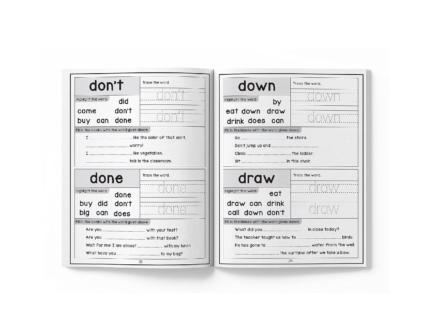 201 Sight Words and Sentences: Activity Book for Children | Paperback
