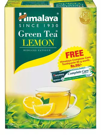Himalaya Green Tea Lemon | Tea Bags | 2Gm | 20 No's | Free Complete Care Toothpaste 80 Gm