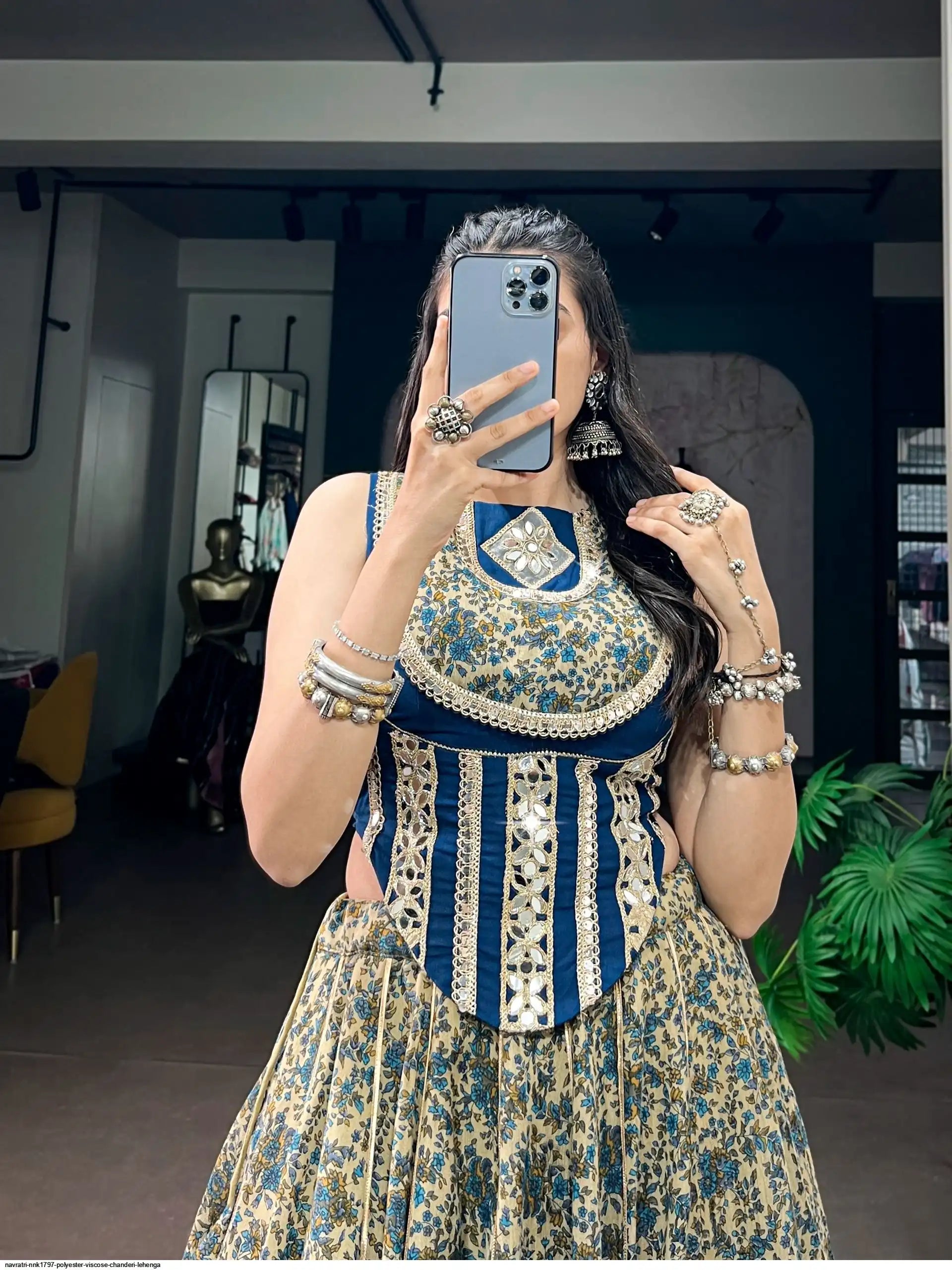 NAVRATRI NNK1797 POLYESTER VISCOSE CHANDERI LEHENGA