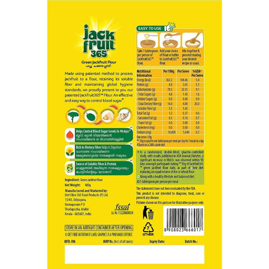 Jackfruit365 Green Jackfruit Flour-Helps Control Sugar- 400g