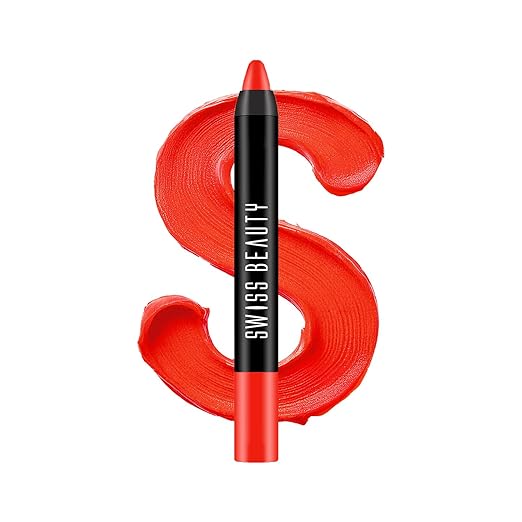 Swiss Beauty Matte Long Lasting Stay Maxx Lip Crayon Lipstick | Matte Finish | 12-Hour Stay | Smudge Proof | Lightweight | Shade-Pink Up, 3.5g