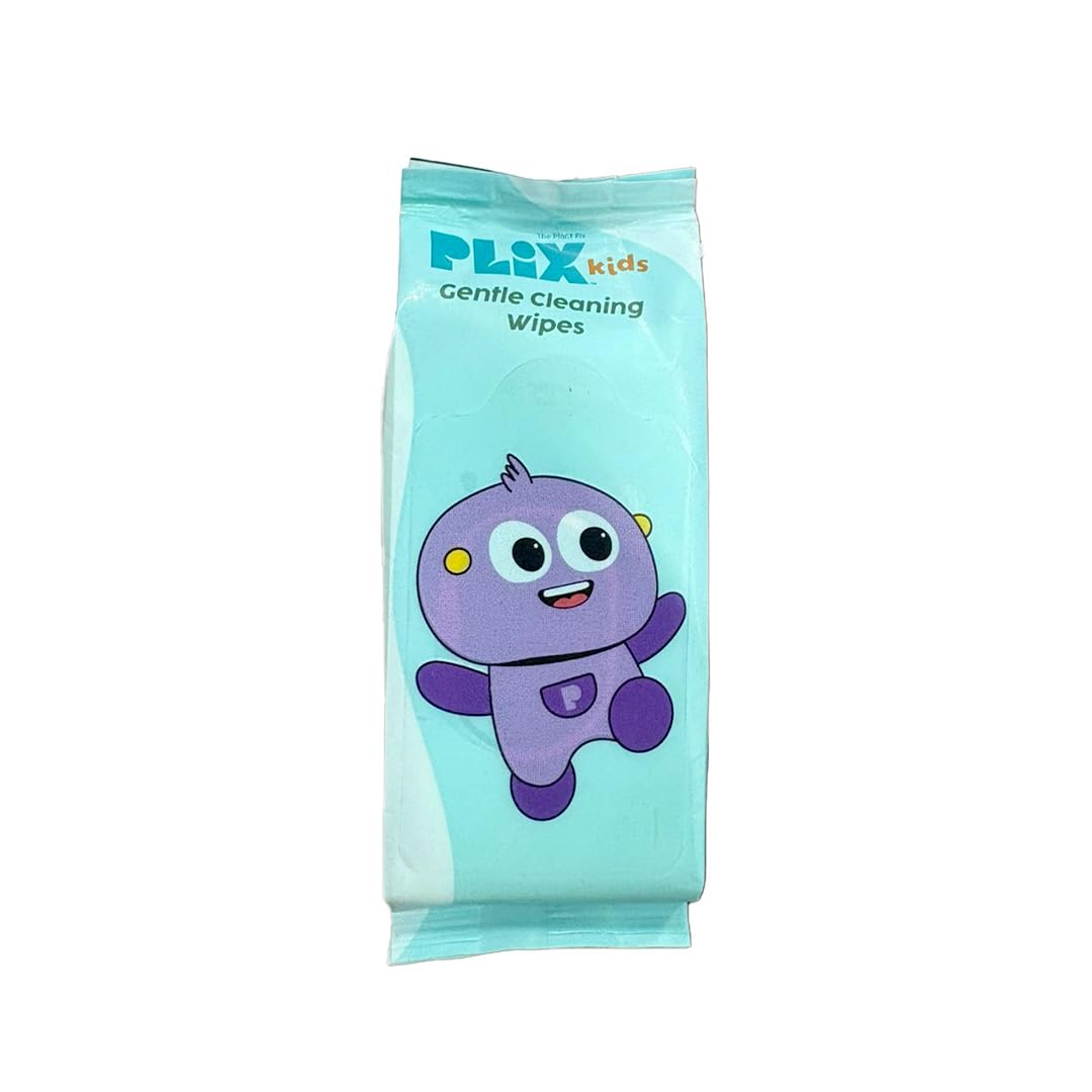 PLIX Kids Gentle Cleaning Wipes | Soft & Moisturizing | Mild & Safe Formula | On-the-Go Use | Travel-Friendly (Pack of 4)