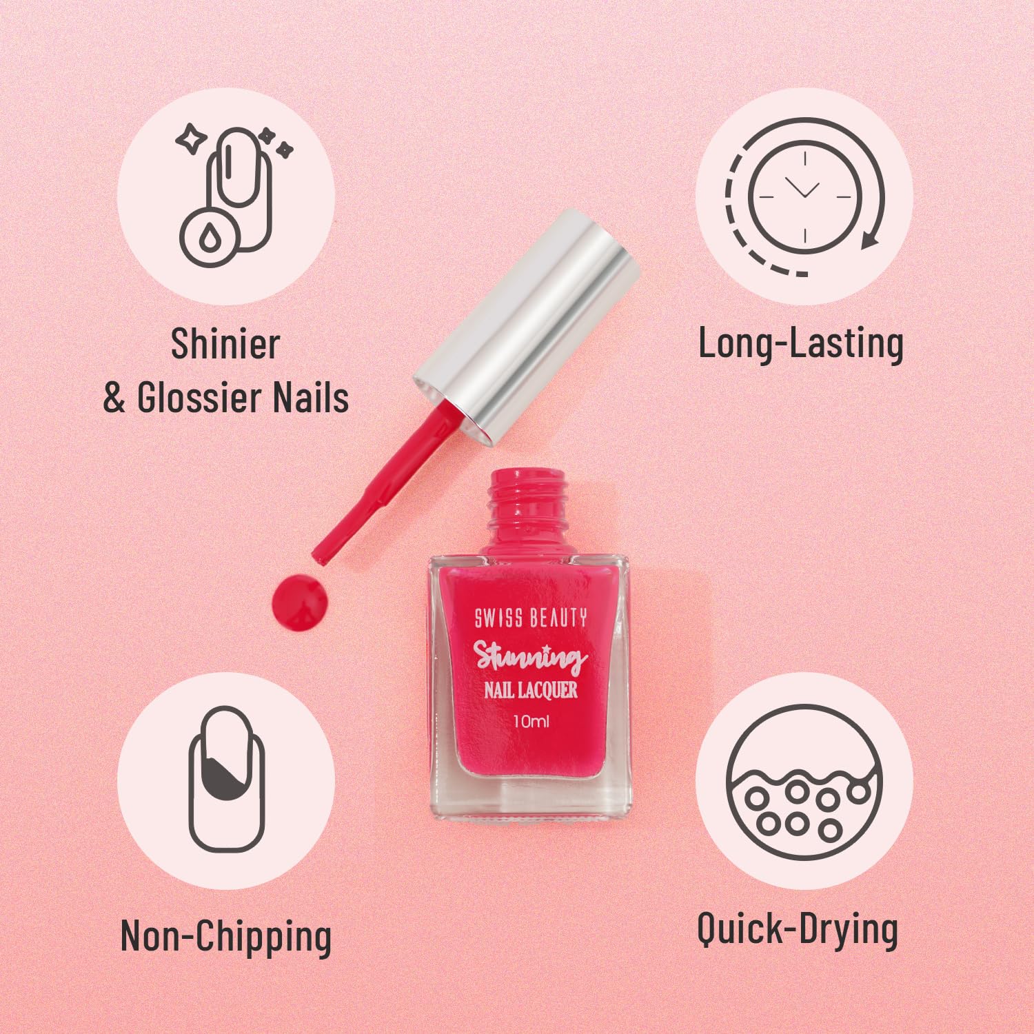 SWISS BEAUTY Stunning Matte Finish Nail Lacquer | Chip Resistant, Quick Drying Nail Paint | Highly Pigmented With High Shine Nail Polish | Shade - Expresso, 12ml