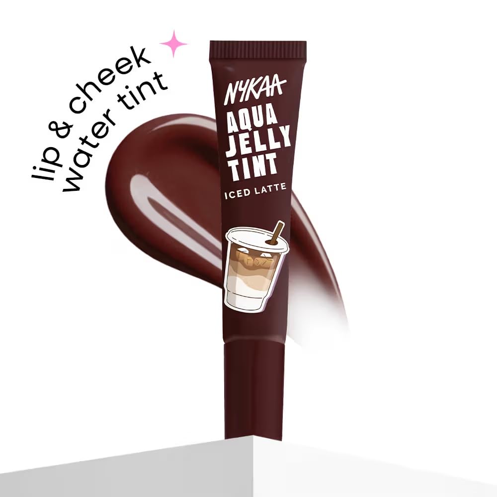 Nykaa Cosmetics Aqua Jelly Lip & Cheek Multi-use Water Tint - Iced Latte (10ml)