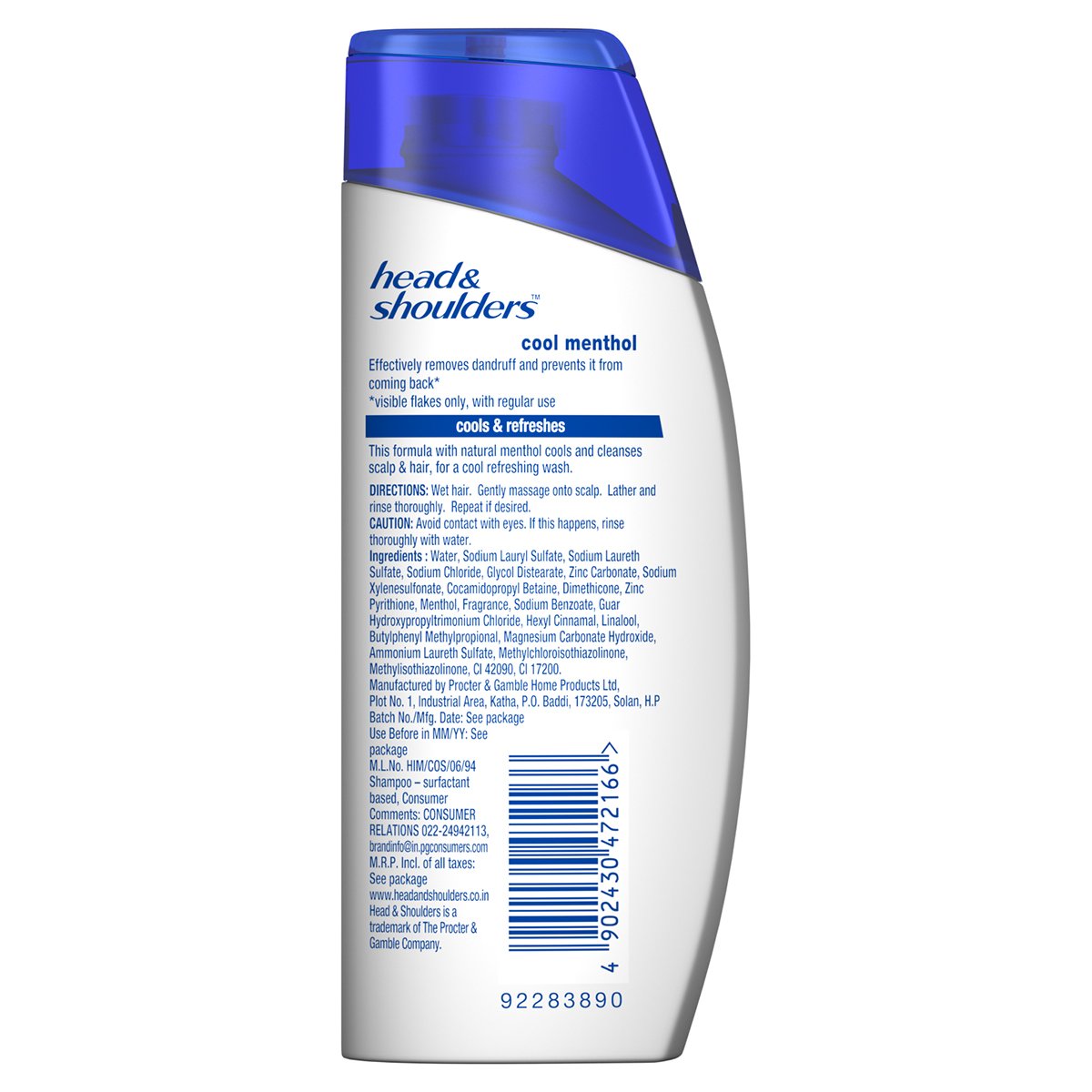 Head & Shoulders Cool Menthol, Shampoo, 80ml