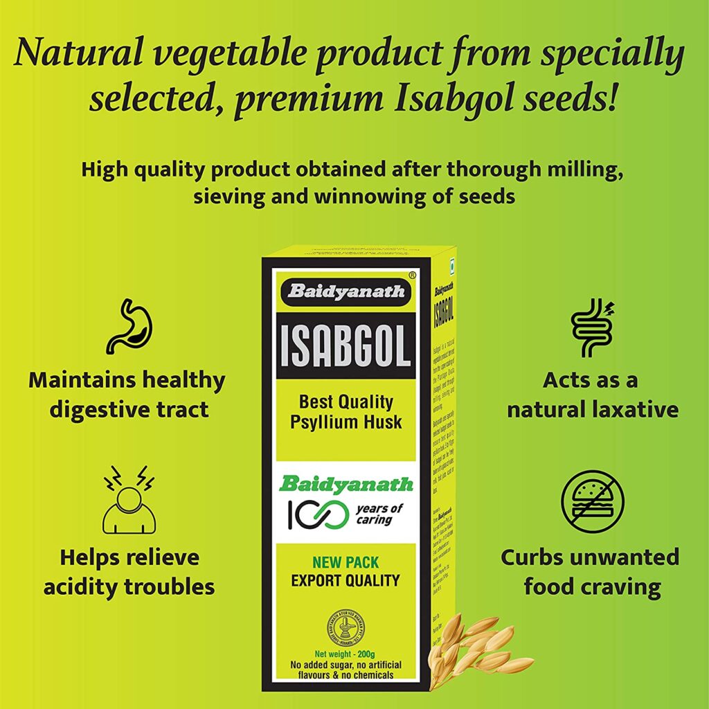 Baidyanath Vansaar Isabgol – 200gm For Constipation, Digestion, Weight Loss, Weight Management
