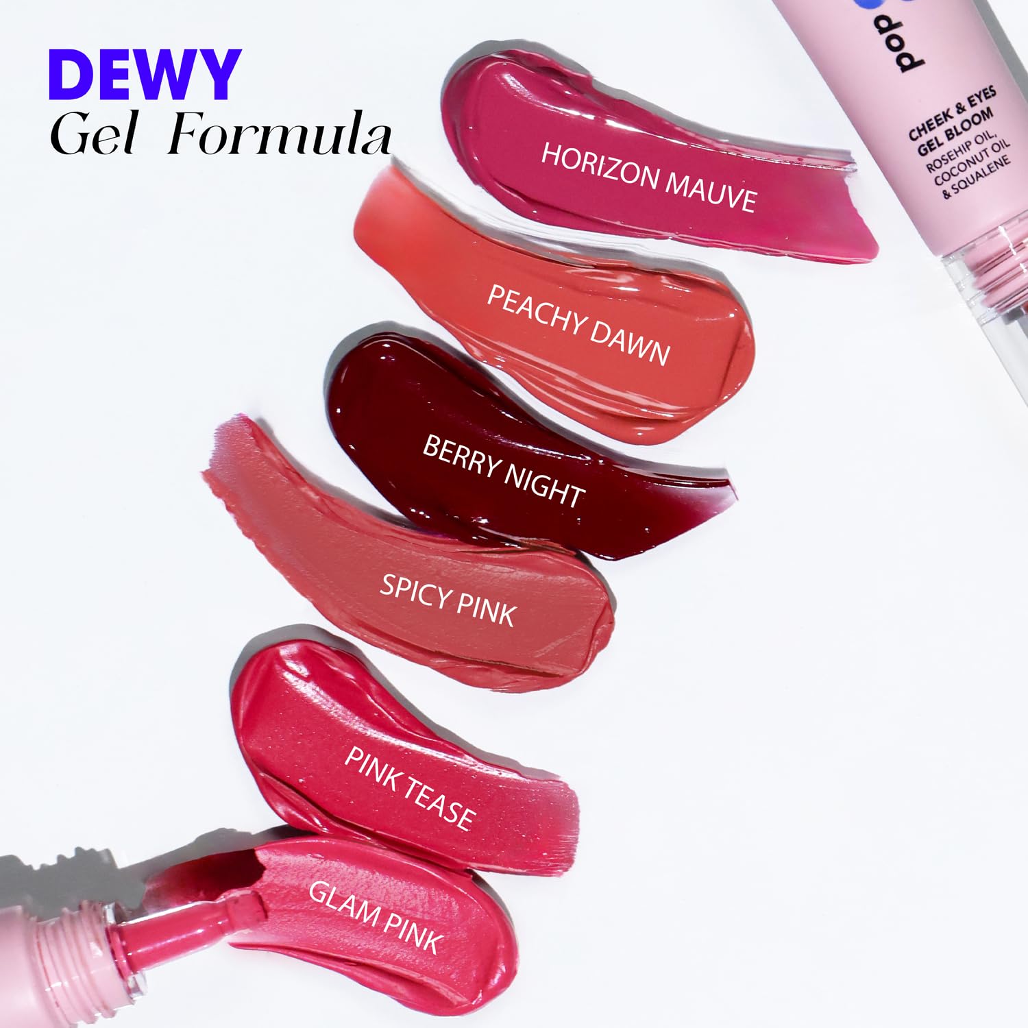 Blue Heaven Pop & Glow Eye & Cheek tint blusher for face makeup, Blush enriched with Rosehip and Coconut oil - Pink Tease, 12ml
