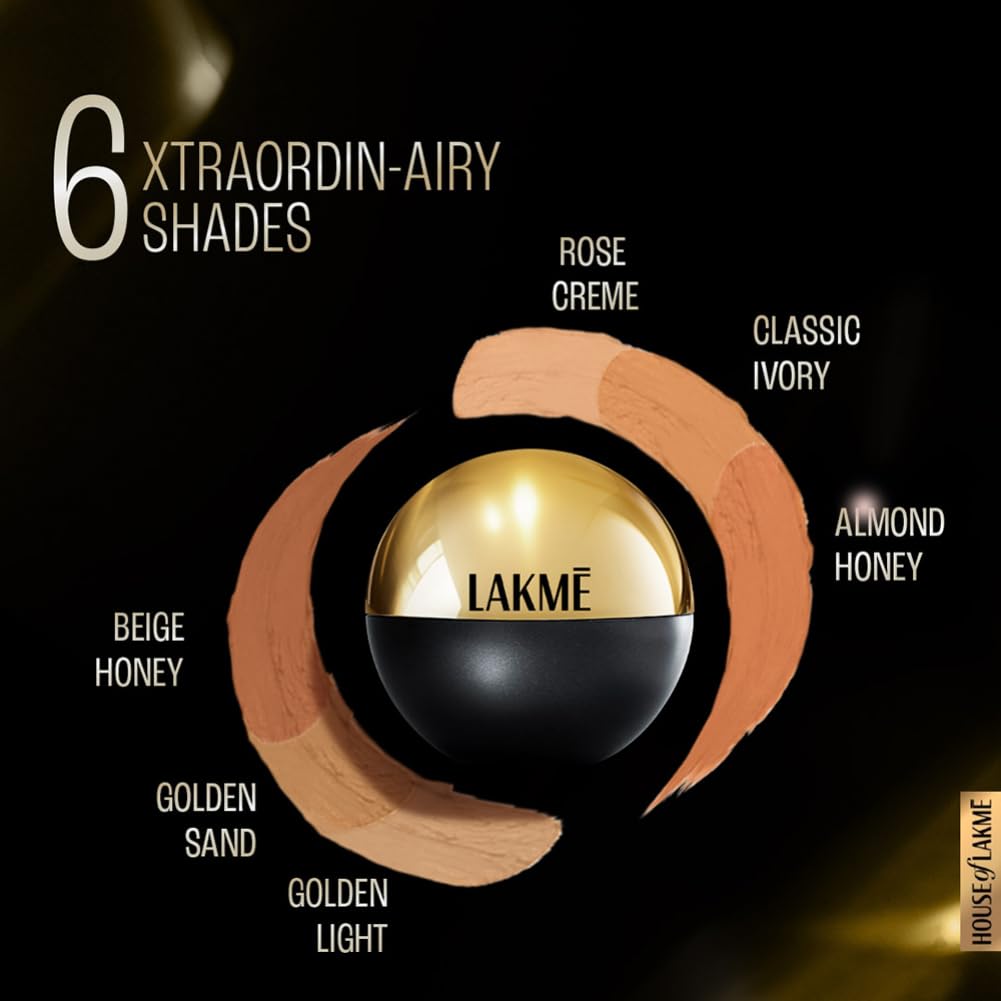 Lakme Xtraordin-airy Mattereal Mousse Foundation, Matte Finish, Minimizes Pores, Has SPF8, 02 Rose Creme, 25g