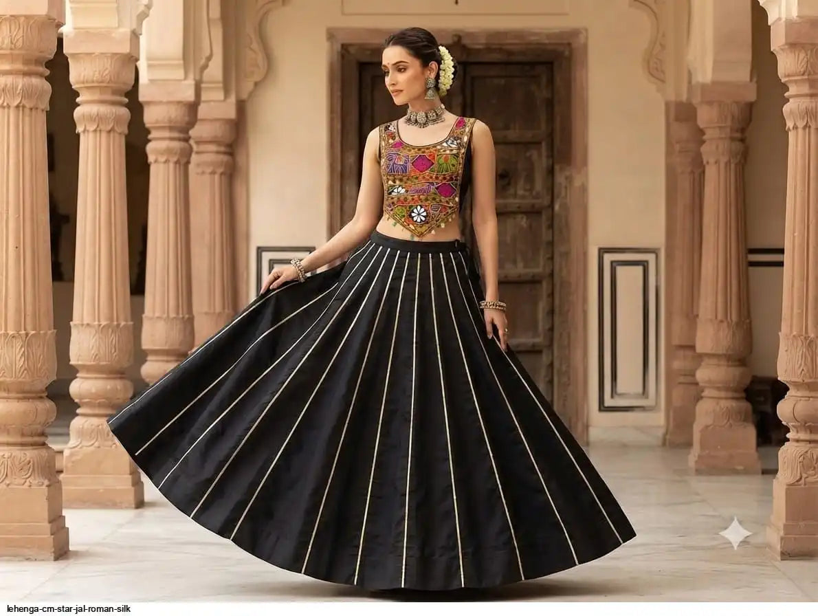LEHENGA CM STAR JAL ROMAN SILK