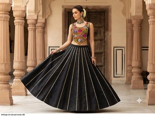 LEHENGA CM STAR JAL ROMAN SILK
