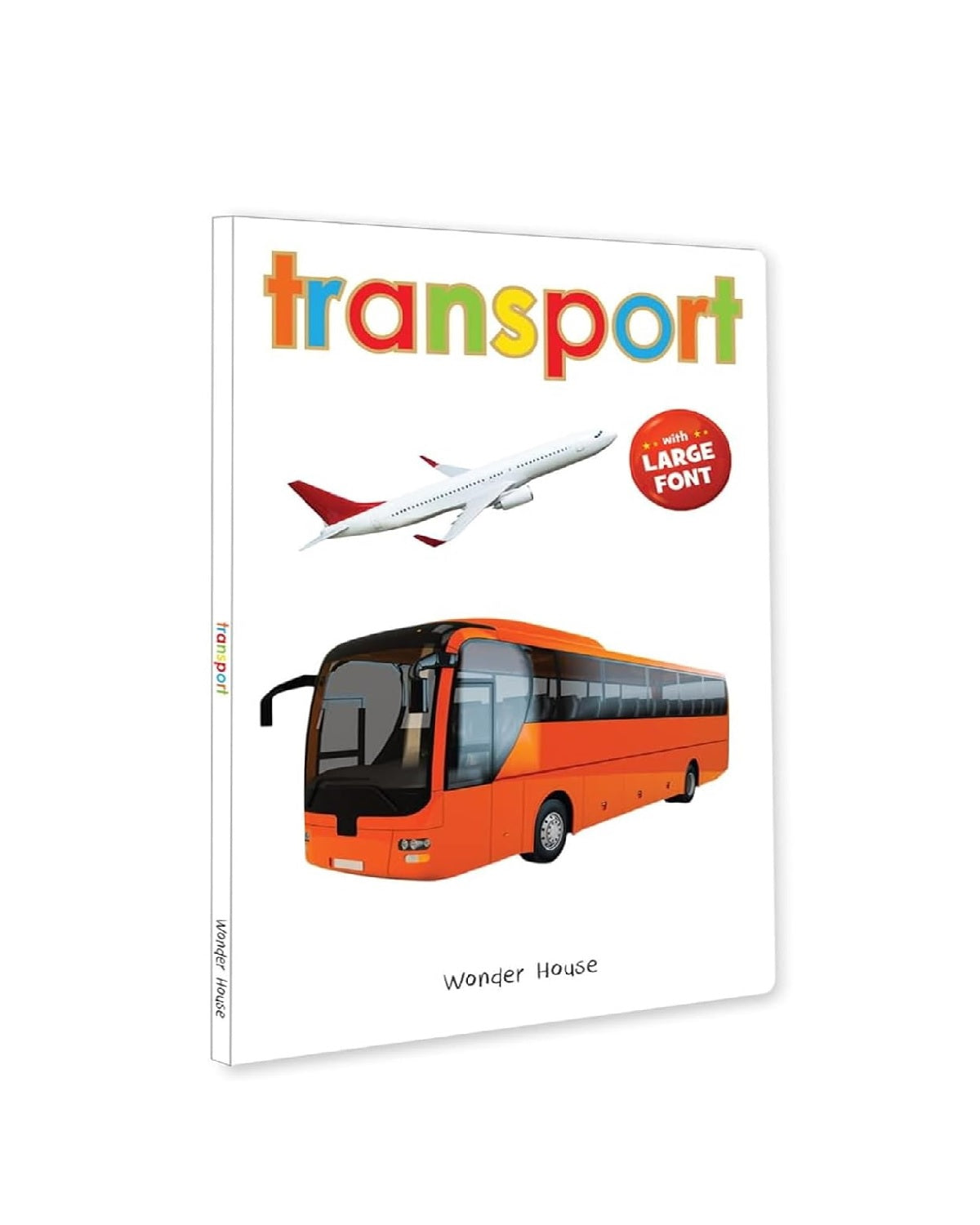 Transport – Early Learning Board Book with Large Font: Brightly Illustrated Vehicle Book for Kids | Board book