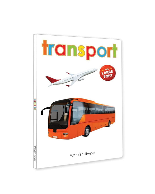 Transport – Early Learning Board Book with Large Font: Brightly Illustrated Vehicle Book for Kids | Board book