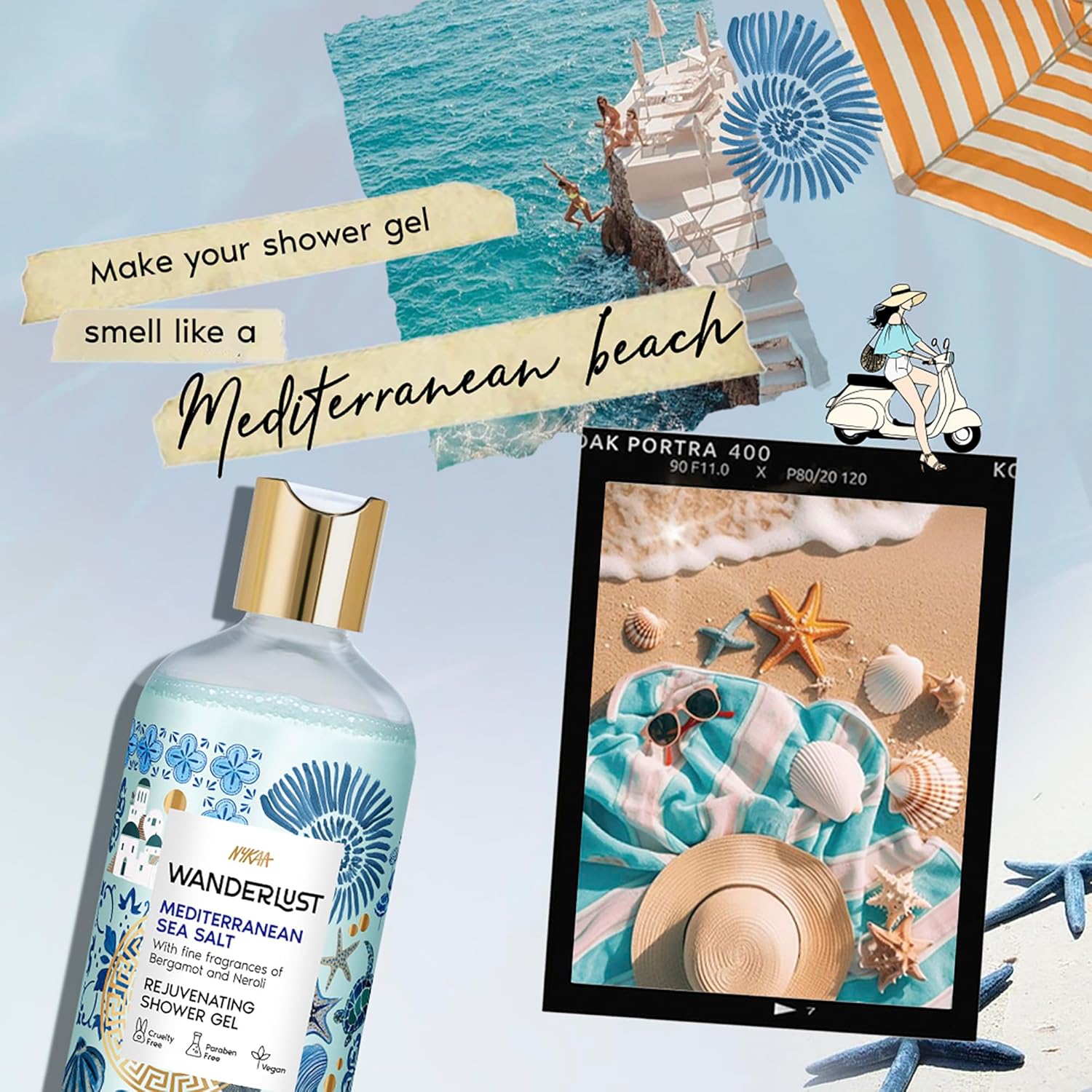 Nykaa Wanderlust Mediterranean Sea Salt Shower Gel, 300 ml|