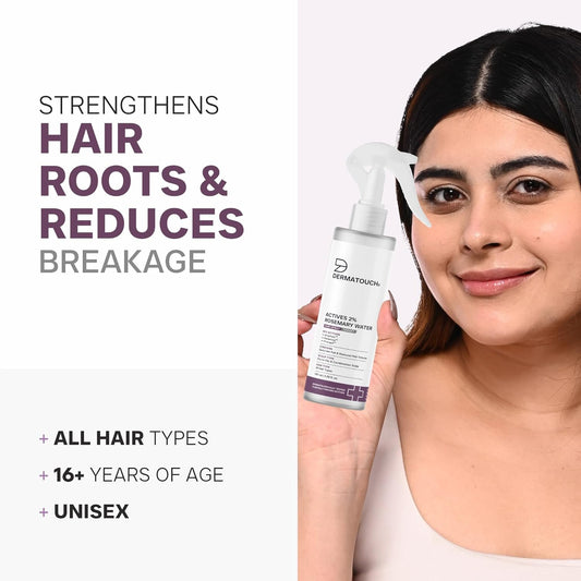 DERMATOUCH Rosemary hair Spray for Hair Growth | Advance 2% Actives Rosemary, Redensyl, Anagain and Procapil Spray Mist for Fall Control, Stimulates for Hair Growth, Adds Shine, Strengthens | 100ml