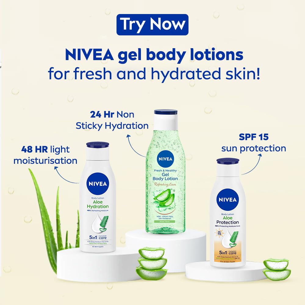 NIVEA Aloe Vera Gel Body lotion 75 ml For 24H hydration, refreshed skin feeling, healthy looking skin