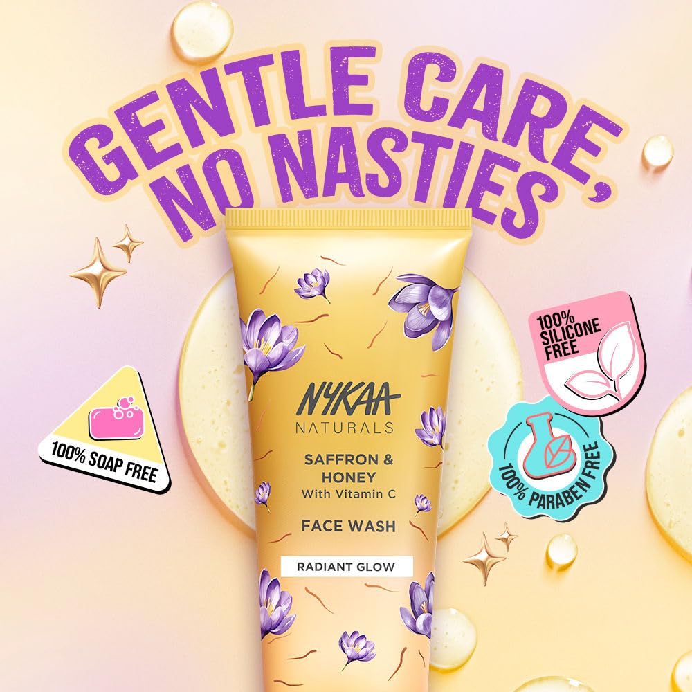 Nykaa Saffron & Honey Face Wash with Vitamin C, Radiant Glow, 100ml