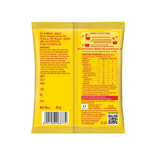 Saffola Masala Oats|38g| Classic Masala | Tasty, Anytime Snack | Ready in 3 mins | Millets Goodness- with Bajra & Jowar | No maida , No added preservatives | helps manage weight