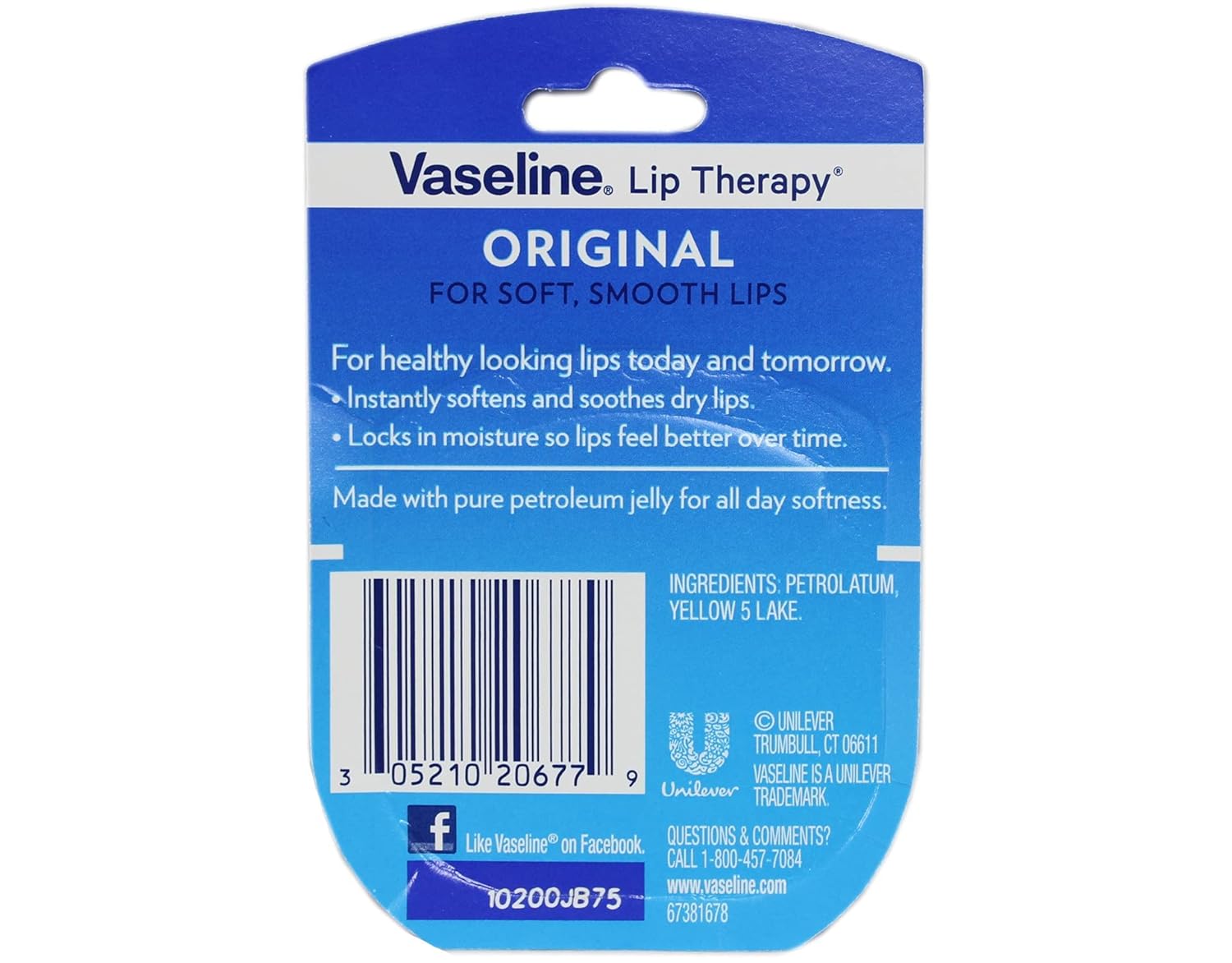 Vaseline Lip Therapy Original | Classic Balm for Soft & Smooth Finish | 72Hr Moisturization | Original Neutral Fragrance | 7g
