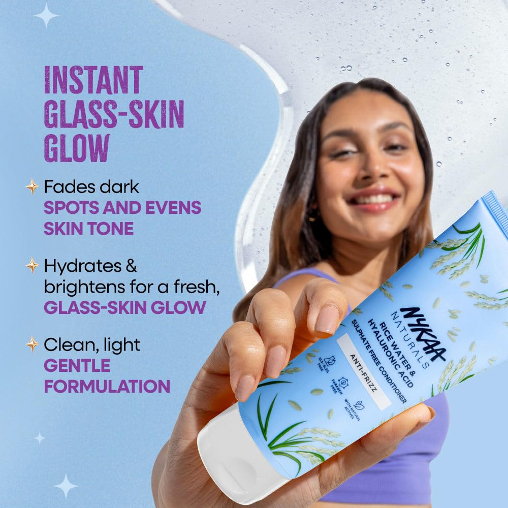 Nykaa Rice Water & Glycolic Acid Gentle Exfoliation Face Wash Cleanser for Glass Skin Glow, All Skin Types, 100ml