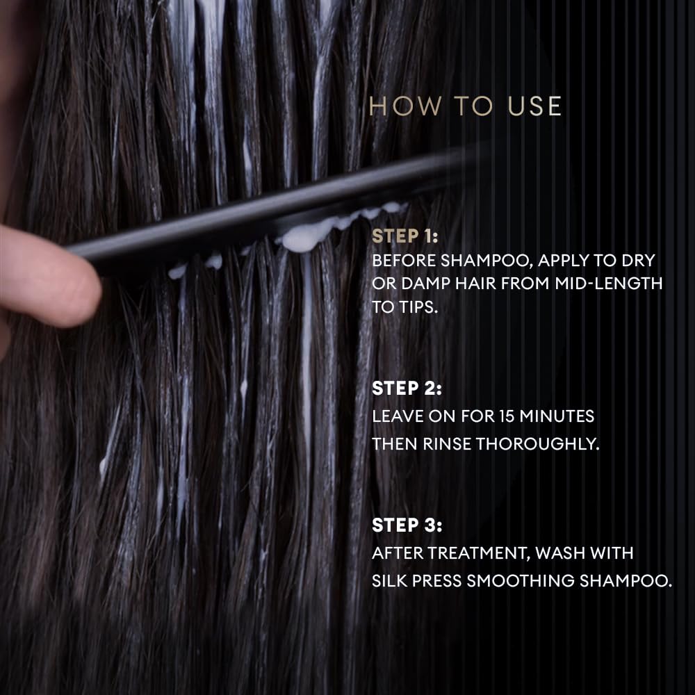 TRESemme Silk Press Pre-Wash Treatment Ampoules 4 x 15ml | Heatless Hair Straightening Treatment | Straight Hair | At-Home Treatment for straight hair
