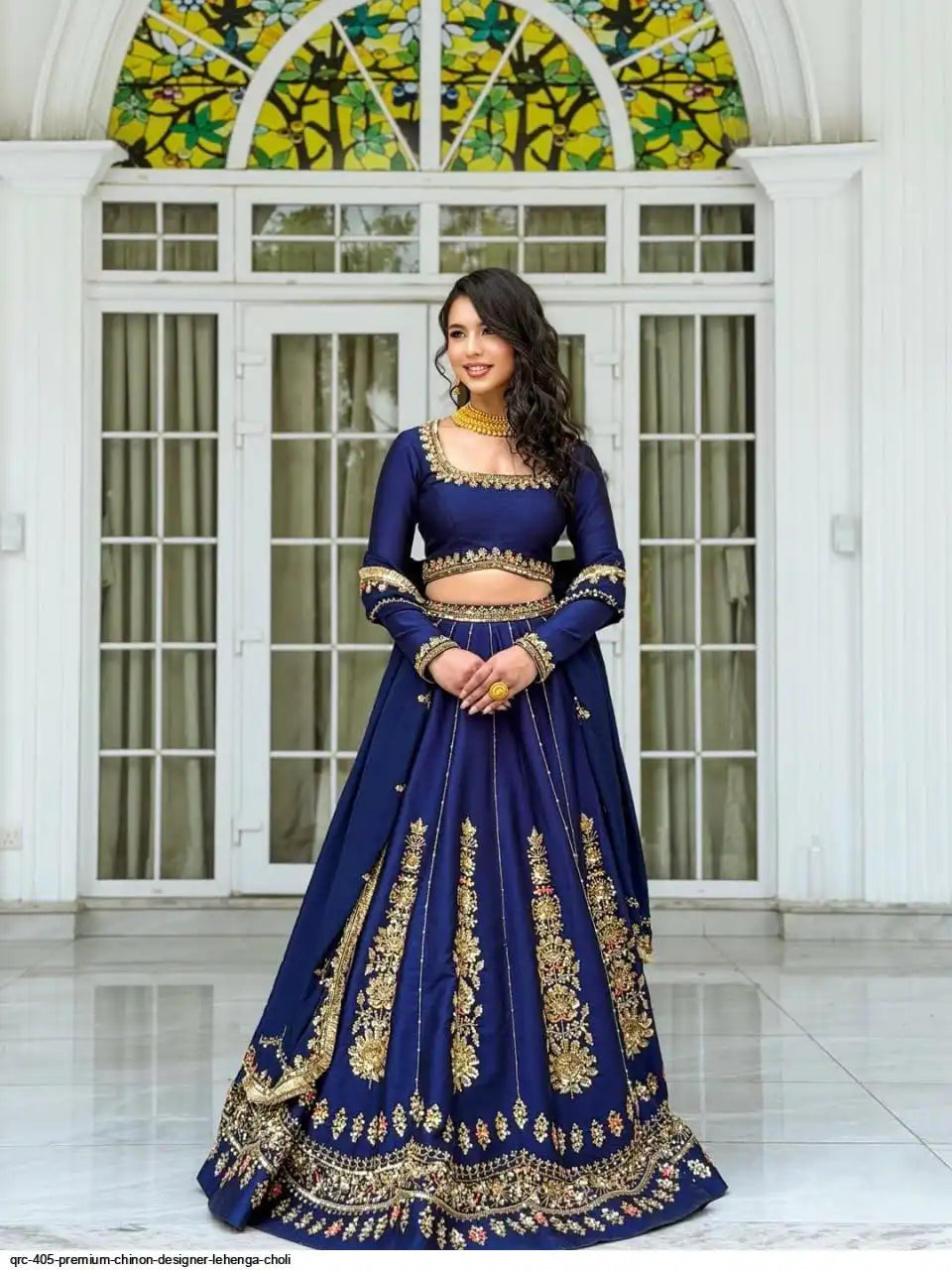 QRC 405 PREMIUM CHINON DESIGNER LEHENGA CHOLI