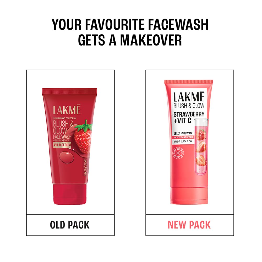 Lakme Blush & Glow Strawberry Refreshing Gel Face Wash 100 g