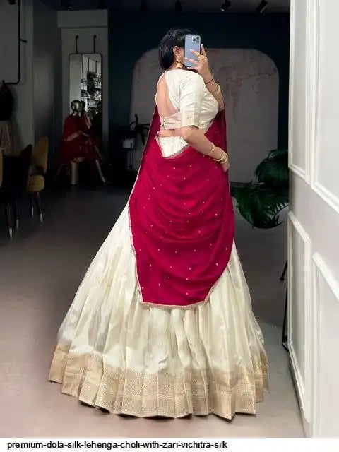 PREMIUM DOLA SILK LEHENGA CHOLI WITH ZARI VICHITRA SILK