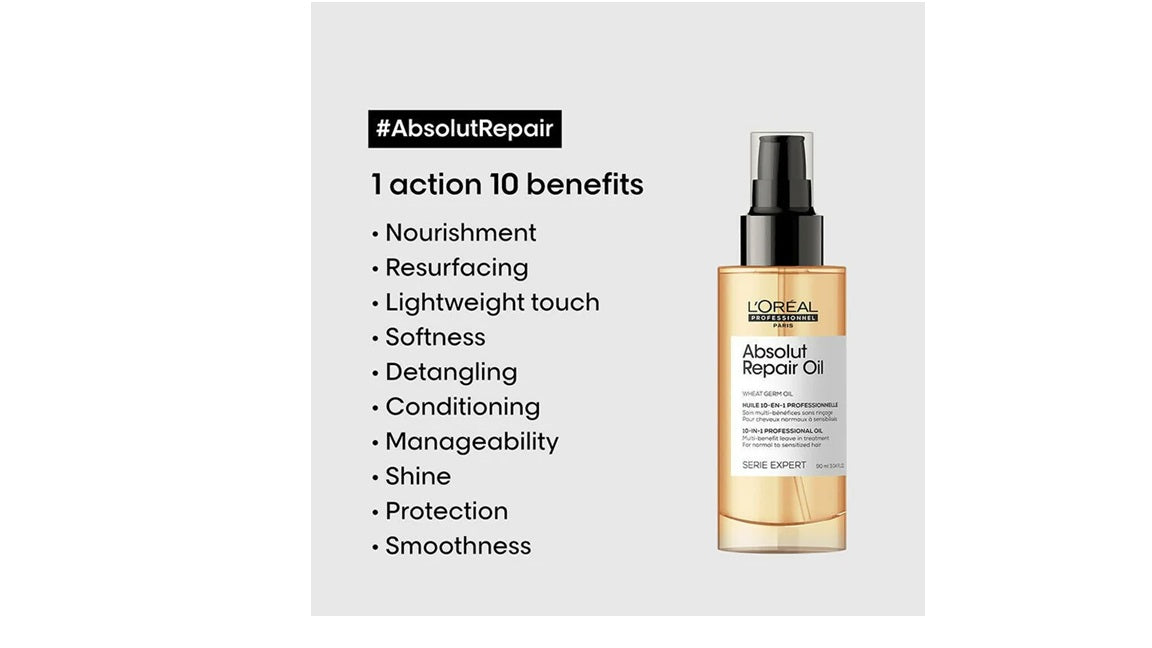 LOreal Paris Absolut Repair 10-In-1 Multi-Benefit Hair Serum Oil - 90 ml