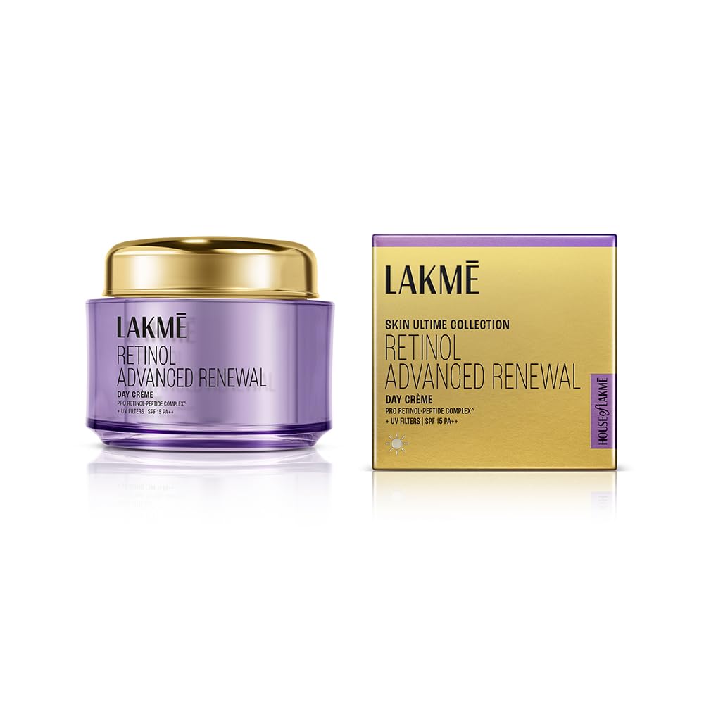 Lakme Retinol Advanced Renewal Day Creme Pro-Retinol Peptide Complex + UV Filters & SPF 15 PA++ 50G