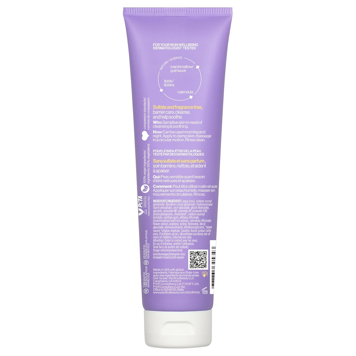 Pacifica Beauty 100 % Vegan Ceramide Barrier Repair Extra Gentle Face Wash 148ml