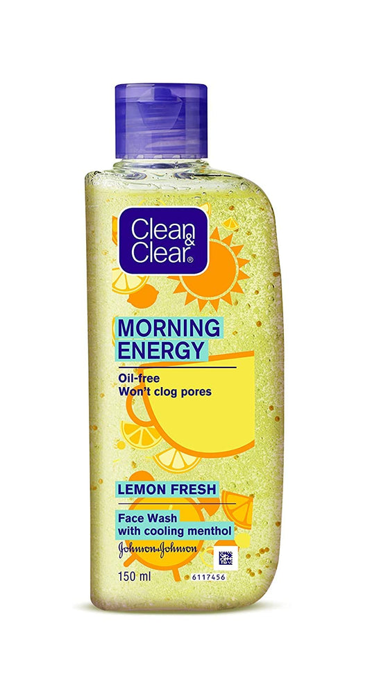 Clean & Clear Morning Energy Lemon Fresh Face Wash, Yellow, 150 ml For clean and clear skin, Brighterskin