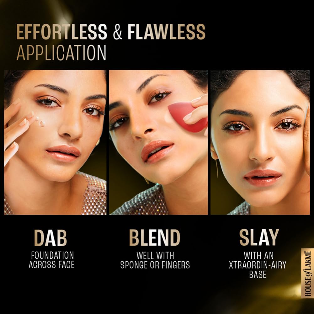 Lakme Xtraordin-airy Mattereal Mousse Foundation, Matte Finish, Minimizes Pores, Has SPF8, 02 Rose Creme, 25g