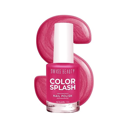 Swiss Beauty Color Splash Nail Polish - Long-Lasting, Glossy - 11 ML, Dragon Fruit