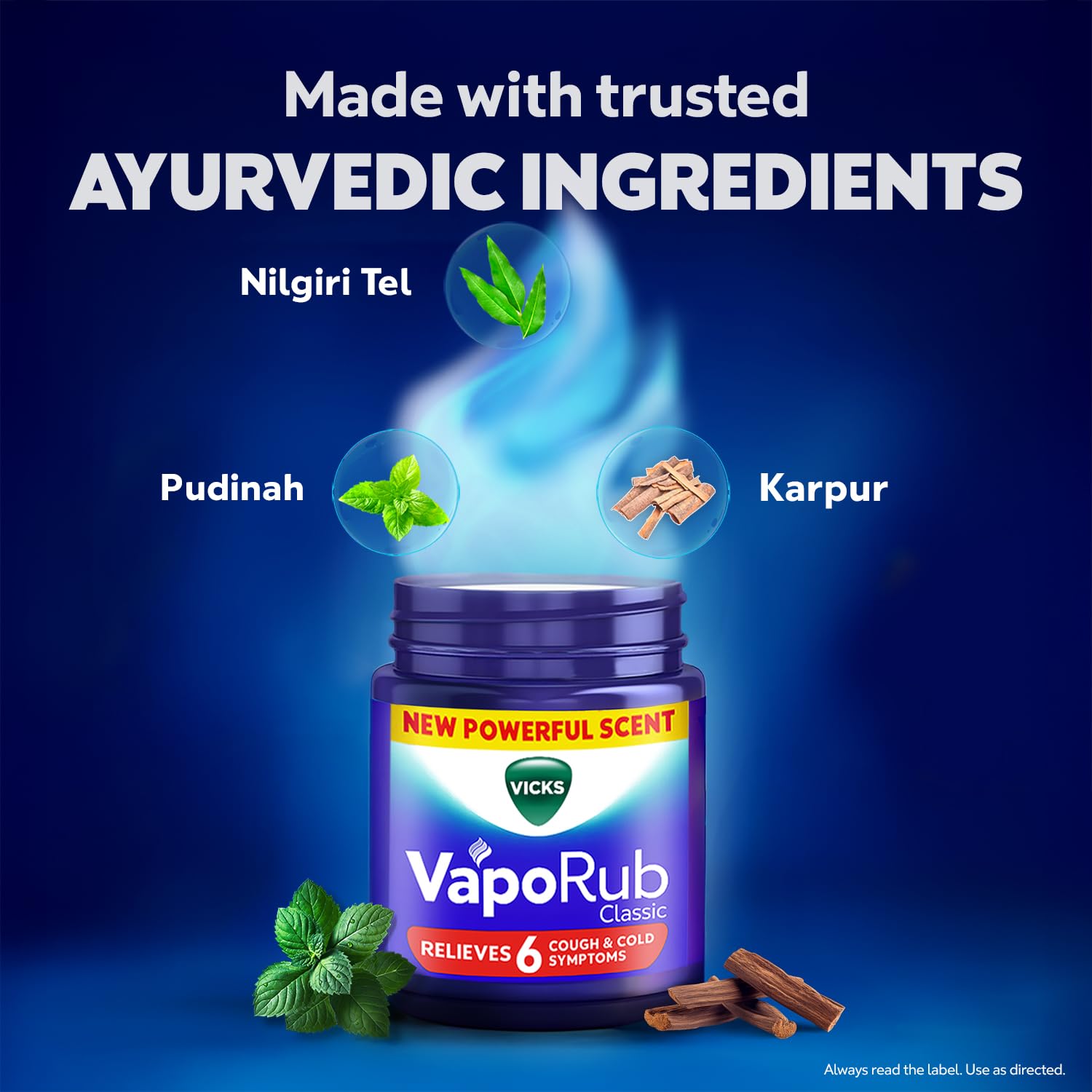 Vicks Vaporub 50ml ml Relief From Cold, Cough, Blocked Nose, Headache, Body Ache, Muscular Stiffness And Breathing Difficulty