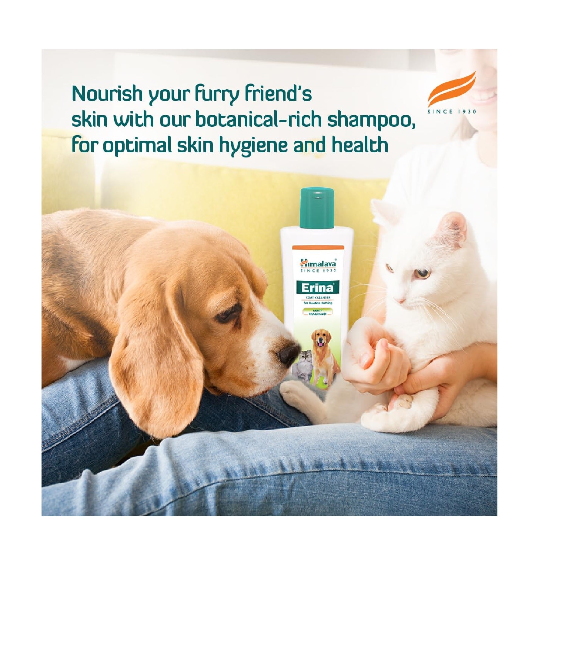 Himalaya Erina-EP Tick and Flea Control Shampoo for Dogs & Cats (200ml) – Lemon Fragrance