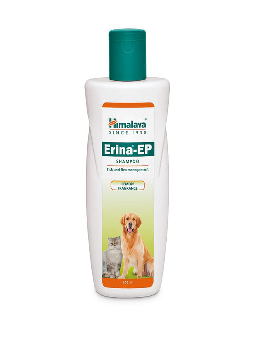Himalaya Erina-EP Tick and Flea Control Shampoo for Dogs & Cats (200ml) – Lemon Fragrance